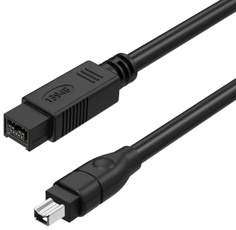 Asobilor Câble FireWire 800 vers 400 9 broches vers 4 broches, cordon IEEE 1394 DV pour Mac Pro, MacBook Pro, Mac mini, iMac, PC, appareils photo numériques, SLR, imprimantes, interfaces audio