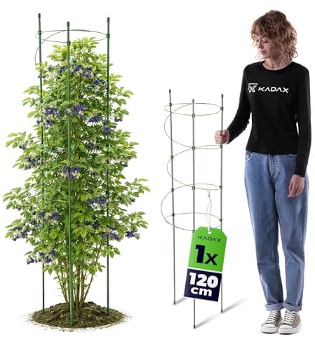 KADAX Blumenstütze 120 cm, Pflanzenhalter aus beschichtetem Metall, spiralförmiger Rankhilfe für Kletterpflanzen, Metall Rankturm für Tomaten