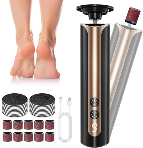 VaeZep Râpe Pieds Électrique Professionnelle 2 en 1 – Ponceuse Pieds Rechargeable avec Écran LCD, 9 Vitesses Réglables, Élimine Callosités et Peaux Mortes, Kit Pédicure pour Femmes et Hommes