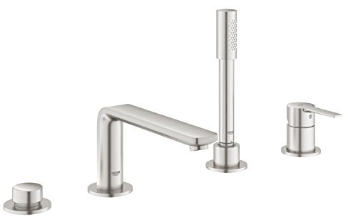 GROHE 19577DC1 Lineare Façade pour combiné monocommande 4 trous, Supersteel