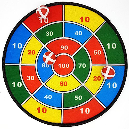 Land-Haus-Shop® Klettscheibe Klett Wurf Ziel Scheibe Spiel Wurfspiel Zielscheibe Sicherheitsscheibe Bälle 1 von 4 (Wurfscheibe Ø 36cm)