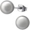 EYS JEWELRY Perlenohrringe Damen 8mm – Edelstahl 316L Chirurgenstahl – Perlen Ohrstecker in zarten Grau – Hypoallergen, Elegant & Zeitlos