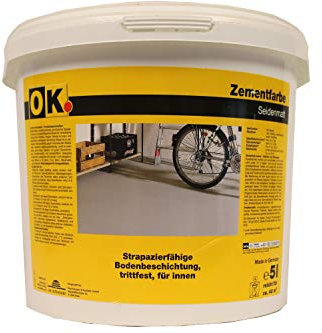 OK. Zementfarbe Acryllack Grau Seidenmatt innen 5 L