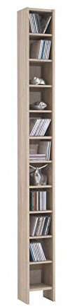 AVANTI TRENDSTORE - Duno - Scaffale in Legno Laminato con 11 Ripiani, Disponibile in Diversi Colori, Dimensioni Lap 19,5x185x16,5 cm (Marrone)