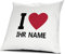 printplanet® Kissen mit Namen personalisiert - 100% Baumwoll Kopfkissen - Motiv I Love individuell gestalten - Kissenbezug inkl. Füllung - 40 x 40 cm