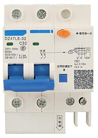 DZ47LE-32 2P + N C32 RCCB Disjoncteur Courant Résiduel Disjoncteur Différentiel Miniature 230V 32A 30mA