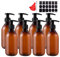 YBCPACK 8 Pack 250ml Plastic Soap Dispenser Bottles,Amber Pump Bottle Dispenser Refillable for Bathroom，Conditioner, Hand Soap,Shampoo, Lotions etc.