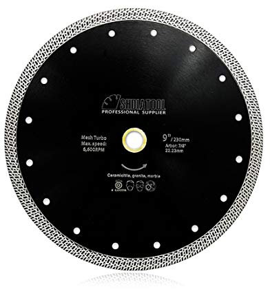 SHDIATOOL Disco Diamantato 230mm con Mesh Turbo per Porcellana Piastrella Ceramica Granito Marmo
