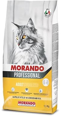 Morando Professional Pellets Trockenfutter für Katzen (STERILIZED, 100% Made in Italy, Hauptzutat: Huhn und Kalbfleisch, Katzentrockenfutter, Katzenleckerlies, Portionsgröße: 1,5 kg)