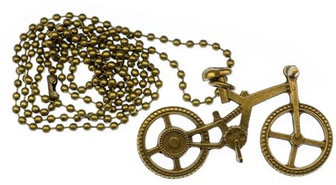 Miniblings Fahrrad Kette 80cm Anhänger Rad Fahrräder Sport Radfahrer Bronze - Handmade Modeschmuck - Kugelkette Bronze
