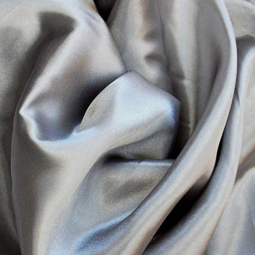 Silky Satin Dress Craft Fabric Plain Luxury Wedding Material 150cm. Wide. 20% Off When Selecting 3 or More Metres of Any one Given Colour. (Pewter) (1m)