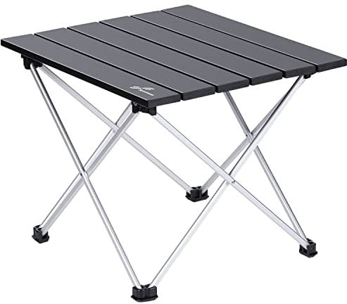 Sportneer Campingtisch Klapptisch Camping, Aluminium Klapptisch Camping Tisch Faltbarer Picknick-Tisch Tragbarer Gartentisch für Camping Picknick Kochen Garten Wandern Reisen,L,Schwarz