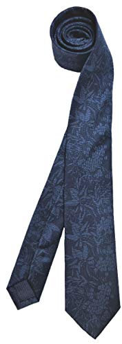 ETERNA elegante Krawatte dunkelblau blau Floralmuster (Baumwolle)