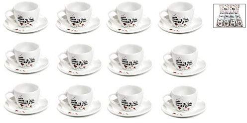 Paben Arte e Storia Set di 12 tazzine e piattini da caffè in Porcellana Colosseo Souvenir Roma Italia con Display Box