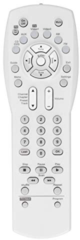 Mando a Distancia de Repuesto para Sistema AV 3‑2‑1 Series,para TV/DVD/VCR/AUX/Audio/Video Media Center(Blanco)
