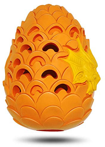 M.C.works Dragon Egg Dog Toy for Aggressive Chewers Large Breeds, Indestructible Dog Toys Tough Dog Toys for Medium Large Dogs, Puppy Toys 900 Lbs Pull Tension Orange