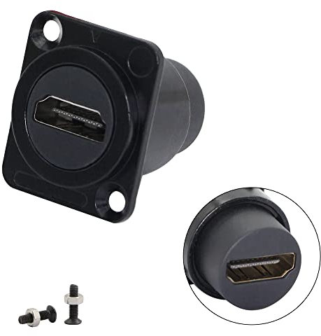 QIANRENON Zócalo de Montaje en Panel Tipo D Convertidor de Adaptador de acoplador HDMI2.0 Hembra a Hembra Conector de módulo