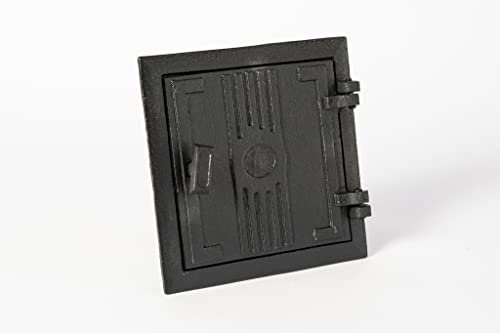 SEZAM Polish Foundry - Limpiador de chimenea de hierro fundido para puerta exterior, ancho 170 mm, altura 170 mm, color negro