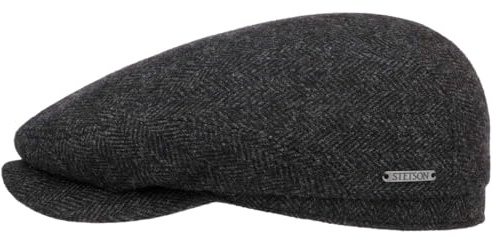 Stetson Belfast Flatcap Schiebermütze Herrenkappe Herringbone mit Innenfutter Baumwolle Herbst Winter