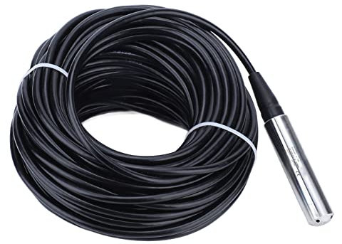 Wasserstandssensor, 4–20 MA Füllstandssensor mit Wasserdichtem 33 M Kabel und 0–5 M Messbereich, Hochleistungs-Edelstahl-Füllstandsgeber, Tauch-Füllstandssensor für Wassertank