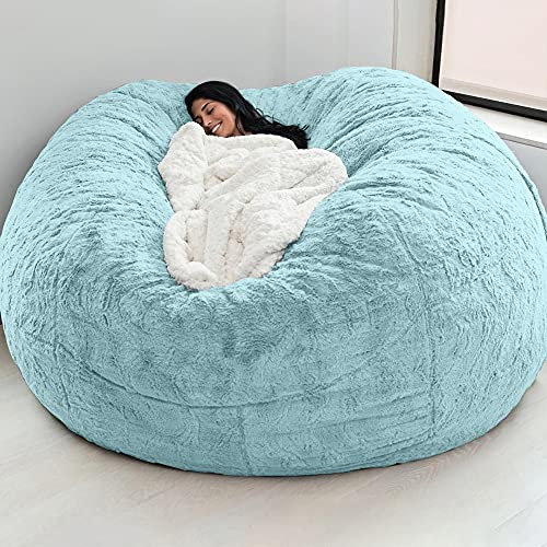 Benkeg Startseite Schwamm Bett Sitzsack Stuhlbezug Schonbezug Doppelschlafzimmer Balkon Große Couch Runder weicher Flauschiger Bezug Keine Füllungen Nur Bezug