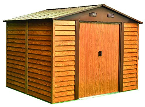 VERDELOOK | Chalet, Casetta in Metallo, Box da Giardino a Due Falde, 278x238 altezza 215 cm, Marrone, Ricovero Attrezzi