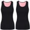 2 Stück Damen Innenfleece Tank Tops Ärmellos Thermounterwäsche Thermo Unterhemd Baumwolle Thermo Shirts (Schwarz, L)