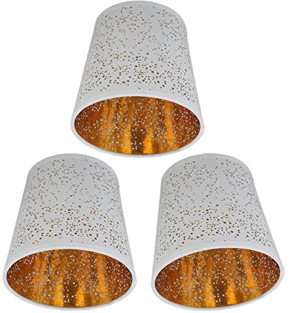 Alvinlite Lampenschirme 3er-Set, Kronleuchterschirme, Moderne Kandelaberschirme, weiß, zum Aufstecken, Lampenschirme für Tisch, Boden, Wand, Kronleuchter, Nachttischlampe