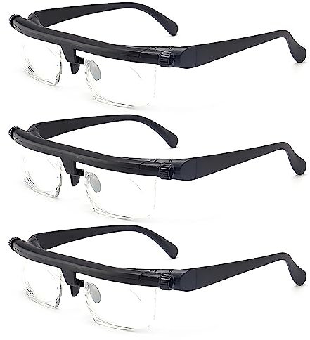 Vifocus-Brillen, verstellbare Fokusbrillen für Nah- und Fernsicht, verstellbare Zifferblattbrillen, verstellbare Zifferblattbrillen, verstellbare Lesebrillen (3pcs)