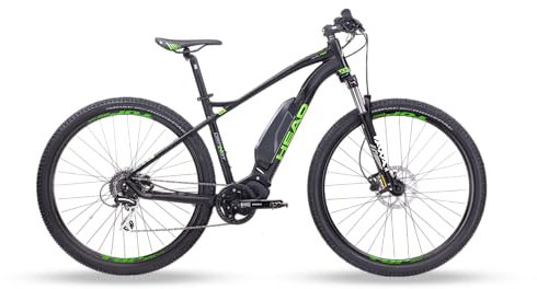 HEAD Unisex – Erwachsene Granby E-Mountainbike, Matt Black/Green, 42
