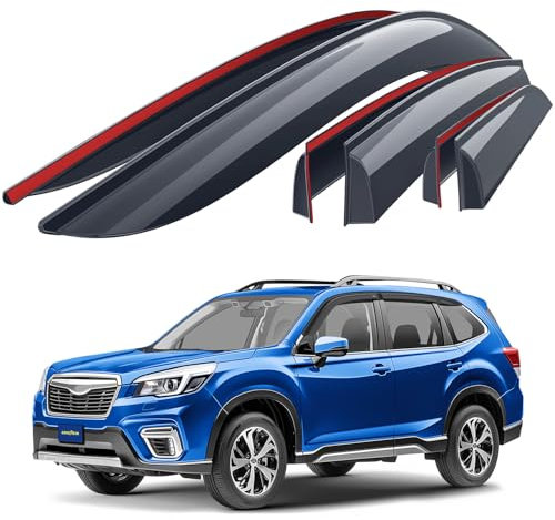 Goodyear Windabweiser für/kompatible mit Subaru Forester 2018-2024 SUV SK V - Stick-on Regenabweiser - Autofenster Regenschutz - Ermöglichen Frischluft - Waschstraßenfest - Einfache Montage 6 Set
