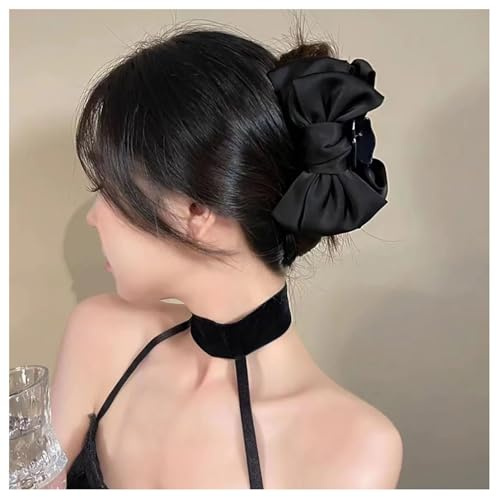 Haarspangen mit Schleife, Vintage-Stil, große Haarspangen, Zubehör für Frauen und Mädchen (schwarz)