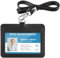Teskyer Porte Badge, Porte Badge tour de Cou, 2 Emplacements pour Cartes, 1 Fenêtre Transparente, Porte Carte cou, Horizontal, Cuir PU, Noir