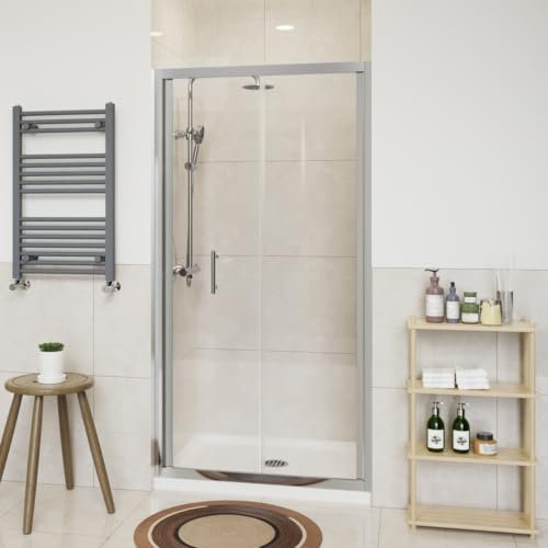 NRG 1100 x 1900mm Bathroom Bi- Fold Shower Door Shower Enclosures Chrome Framed 6mm Glass