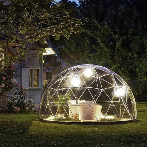 Transparentes klares Blasenkuppelzelt mit PVC-Abdeckung – Geodätische Kuppelschutz für Sonnenblase, Hinterhof, Outdoor, Winter, Party, Garten, Outdoor, klares Kuppelhaus, Campingzelt
