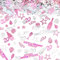 700pcs Confettis Anniversaire Decoration Table Anniversaire Deco de Table - Dore,Argente,Noir Confettis en Joyeux et d'autre dessin chic (Rose 20 ans)