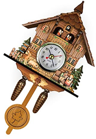 dijiusidy Nordic Kuckucksuhr Leichte Retro Wald Uhren Holz Uhr Vogelhaus Uhren Batterie Betrieben Wand Dekoration Restaurant
