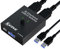 YOUTINGHDAV USB 3.0 Switch 2 in 1 Out Bidirektional USB Switch 2 PC, USB 3.0 Switcher für 2 PC Teilen Maus, Tastatur, Drucker, mit 2 USB Kabeln