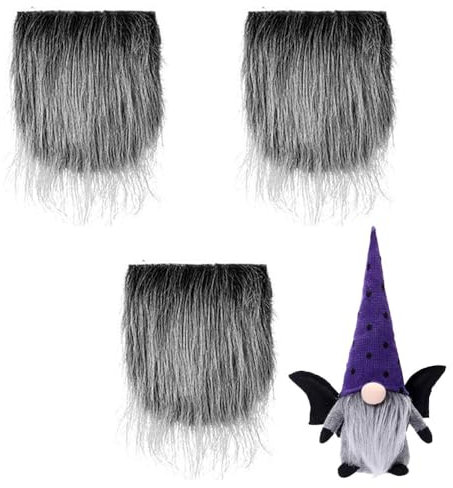 Uposao 3 Stück Vorgeschnittener Wichtelbart Zum Basteln Mit 3 Holzkugeln Set Weihnachtspuppe Deko DIY Wichtel Bart Weihnachtsmann Bart Lustiger Falscher Bart Ostern Deko Cosplay Party Zubehör