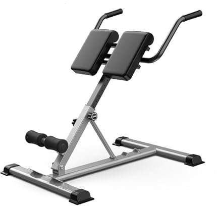 SAYEYBU 6-In-1-Bauchmuskel trainingsgeräT, Verstellbarer RöMischer Stuhl, RüCken-Hyperextensionsbank, Faltbarer Multi-Workout-Sit-Up-Heimtrainer,Grau