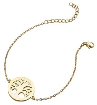 Bracelet arbre de vie acier inoxydable argent ou or pour femme fait main cadeau anniversaire, noel, fête des mères