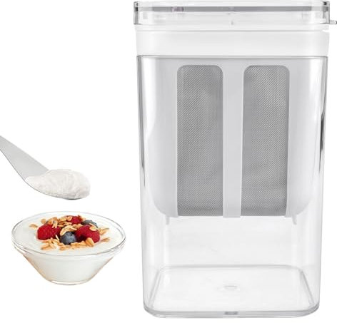 Frischkäsebereiter, 1100ml Joghurt Sieb Mit Deckel, Waschbar Molkeabscheider, Wiederverwendbarer Feine Filtersiebe, Feinmaschiges Joghurt Sieb, Joghurtbereiter Für Milch, Saft, Küchenzubehör