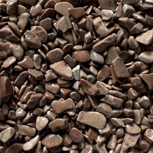 Steinteppich Epoxidharz Set Innen & Außen (ca. 224kg / 16-20m²) | 16 Farben | 200kg 2-4mm Marmorkies + 24L, 2K Epoxidharz Bindemittel | Für Balkon, Terrasse, Treppen, Garage (Marrone Morgano)