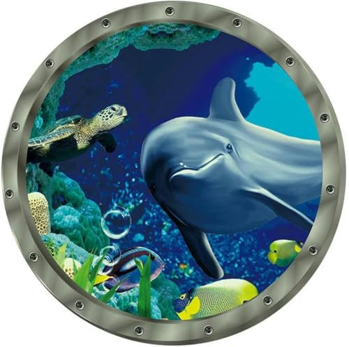 Glow in The Wall Stickers,Glow Wall Decals, 30 * 30CM Luminous Toilet Seat Stickers for Lid Sea Glow in The Dark Toilet Lid Stickers Funny for Lid Bathroom PVC Waterproof Wall Stickers(Mt152630*30,Blu