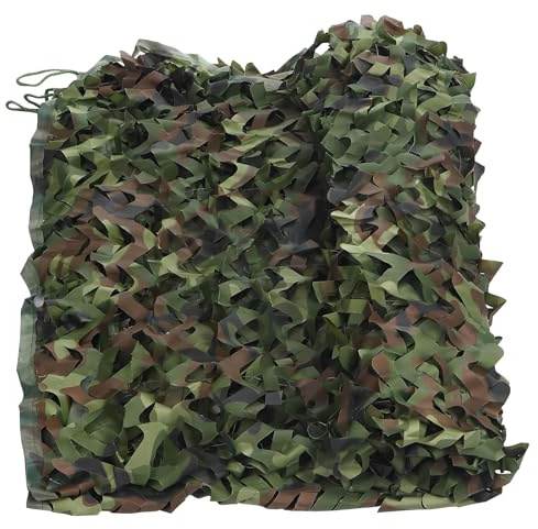 Bâche Filet de Camouflage pour Camping, 1,5x2m, 1,5x3,0m, 1,5x5m, 1,5x6m Voile de Camouflage Militaire Tissu Oxford, Treillis de Camouflage Protection Solaire pour Décoration de Chasse(5x9m)