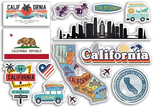 California 79187 Lot d'autocollants en vinyle pour bagage ou ordinateur portable Format A5