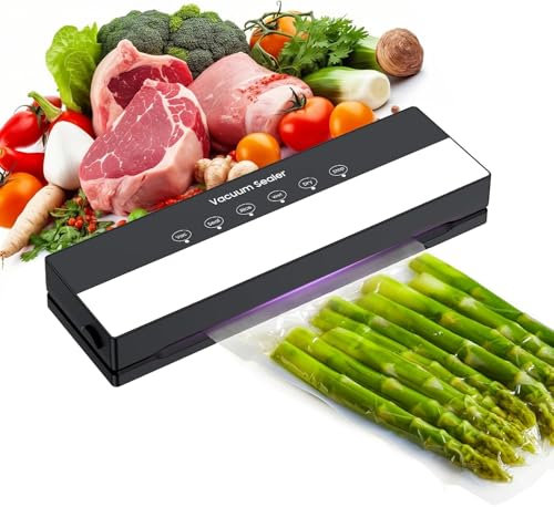 Vakuumiergerät, Vakuumierer 5 in 1 für Sous Vide Kochen und Lebensmittel Bleiben bis zu 7x Länger Frisch, 30 Vakuumbeutel Inklusive-Schwarz