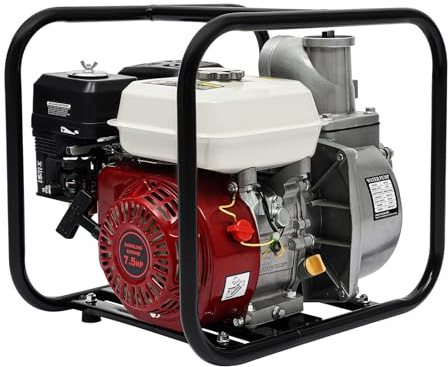 Garbenat Benzin Wasserpumpe 4 Takt Motor Wasserpumpe 7,5 PS 5,5KW Selbstansaugend Gartenpumpe 210CC Tragbarkeit Schmutzwasserpumpe mit Luftfilter für Bewässerung, Landschaftsbau, 1000L/Min