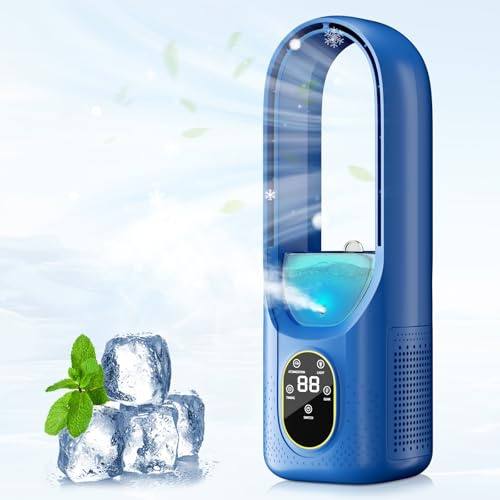 Portable Air Conditioners Fan-2026 Upraded Silent Evaporative Air Cooler& 1-6H Timer&7 LED&Mist Mode,Water & Ice Tank,Mini Air Cooling Fan,for Room Bedroom Office Camping