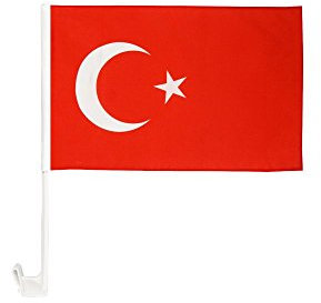 IDM Autofahne, Carflag Türkei, Türkiye, Turkey, im 2er Set
